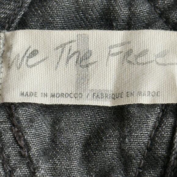 We The Free Ziggy Shortalls Dark Grey /Black Denim Size M/L Free People - Picture 3 of 4